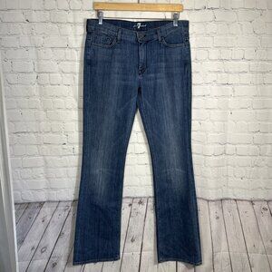 7 For All Mankind Jeans Size 32x35 Womens Blue Stretch Pant High Waist Bootcut